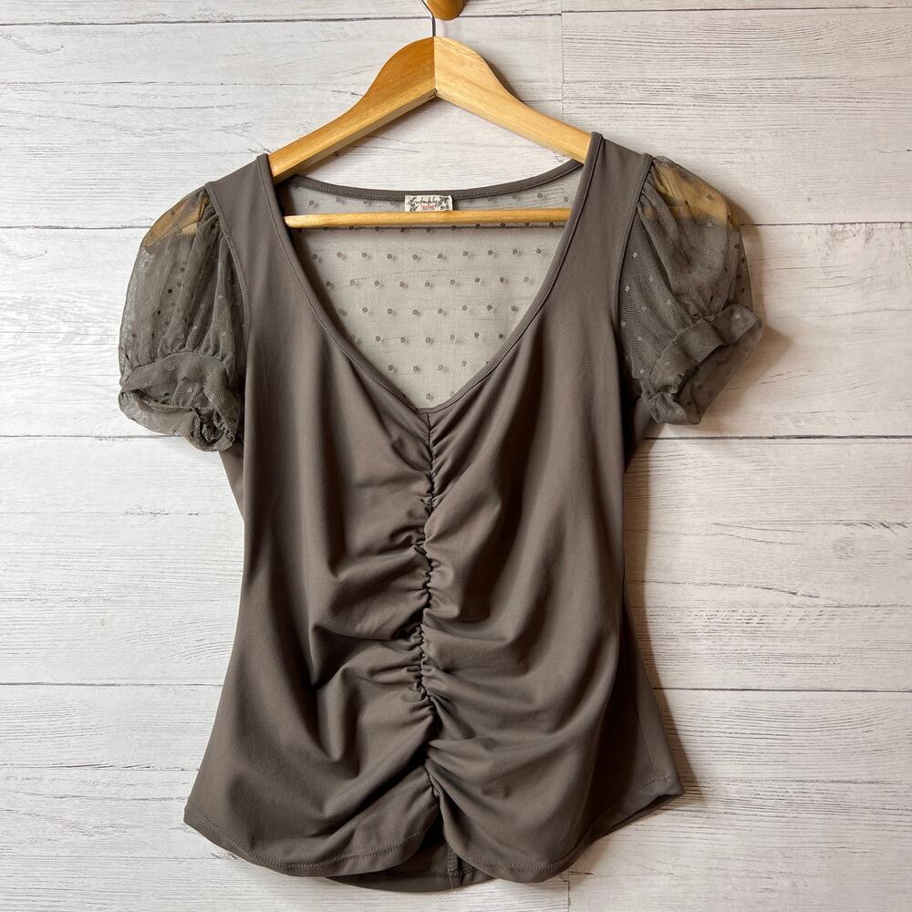 Revolve Free People Intimately Top Womens Size Small Taupe Blush Up Cami Ruched